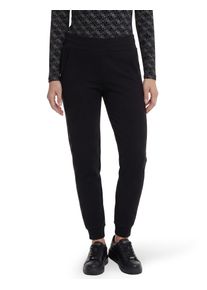 Jogginghose Guess "NEW VICTOIRE SCUBA PANT", Damen, Gr. L, N-Gr, schwarz (jet schwarz a996), Sweatware, Obermaterial: 48% Polyester, 42% Viskose, 10% Elasthan, unifarben, lang, Hosen Jogginghose, mit Rippb&uuml;ndchen am Beinabschluss