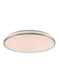JUST LIGHT Deckenleuchte "KYLE", silber, 1, &Oslash; 26cm H: 9,5cm, 1 Stk., Leuchten, LED, dimmbar, Switchmo, Memory, nach Trennung vom Netz, Deckenleuchte
