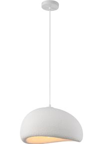 JUST LIGHT Pendelleuchte "ARTONI", wei&szlig;, 1, 1 Stk., Leuchten, Exklusive Leuchtmittel, H&ouml;heneinstellbar, Lampenschirm in Steinoptik, Pendelleuchte