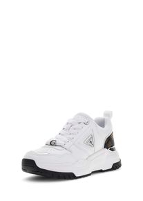 Sneaker Guess "HELADA", Damen, Gr. 41, Textil, wei&szlig;, Lederimitat, Schuhe Sneaker, Edel-Freizeitschuh, Halbschuh, Schn&uuml;rer mit Guess-Dreiecks-Logo