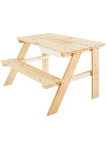Kindersitzgruppe Pinolino "Spieltisch Knut, natur", braun (natur), Sitzm&ouml;bel-Sets, Kinder, B/H/T: 88cm x 50cm x 68cm, Massivholz, Kindersitzgruppe, auch passend f&uuml;r Spielhaus Knut, B:88cm H:50cm T:68cm