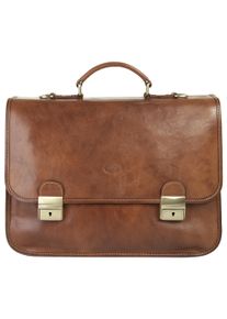 Pike Aktentasche PIK&Eacute; "PIK&Eacute; Herren, Damen echt Leder, Made in Italy", Gr. B/H/T: 38cm x 29cm x 10cm onesize, braun, Leder, beschichtet, Taschen Aktentasche, echt Leder, Made in Italy
