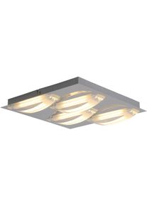 N&Auml;VE LED Deckenleuchte "Chur", grau (chrom), 4, H: 5cm, 1 Stk., Leuchten, mit geschwungenen Lichtb&ouml;gen, Chromfarben, Metall, Acryl, LED Deckenleuchte