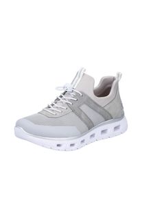 Slip-On Sneaker Rieker, Damen, Gr. 42, Textil, grau (hellgrau, creme), Lederimitat, Textil, Schuhe Slip-On Sneaker, Sportschuh, Halbschuh, Freizeitschuh in veganer Verarbeitung
