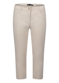 Stoffhose Betty Barclay "Sommerhose Slim Fit", Damen, Gr. 46, EURO, grau (grau beige), Obermaterial: 97% Baumwolle CO. 3% Elasthan EL., Hosen Stoffhose