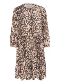 Midikleid Culture "Kleid CUdrea", Damen, Gr. S, N-Gr, beige (leopard), Obermaterial: 100% Viskose LENZING ECOVERO CV LenzEcov., Kleider Midikleid