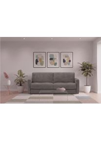 Schlafsofa Egoitaliano "Moby Designsofa, Loungesofa mit Dauerschlaffunktion", steingrau, B:186cm H:85cm T:96cm, 100% Polyester, Sofas, Schlafsofa, Made in Italy, Luxus-Microfaser & hoher Liegekomfort, 140x190 cm