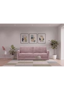 Schlafsofa Egoitaliano "Moby Designsofa - 2-Sitzer mit Dauerschlaffunktion", rosa (hellrose), B:186cm H:85cm T:96cm, 100% Polyester, Sofas, Schlafsofa, Made in Italy, Luxus-Microfaser & hoher Liegekomfort, 140x190 cm
