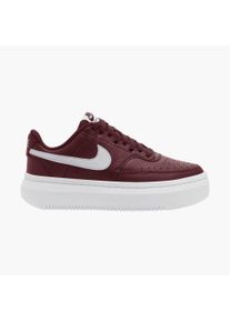 Sneaker Nike Sportswear "Court Vision Alta", Damen, Gr. 38,5, night maroon, wei&szlig;, Leder, Synthetik, Schuhe Sneaker, Design auf den Spuren des Air Force 1
