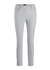 7/8-Hose GOLDNER "Schmale Stretchhose BELLA", Damen, Gr. 40, N-Gr, grau, Obermaterial: 65% Baumwolle CO. 31% Polyester PES. 4% Elasthan EL., normal, Hosen 7/8-Hose, Ohne