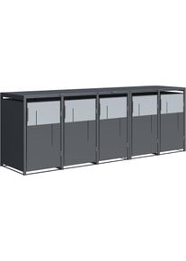 M&uuml;lltonnenbox WESTMANN "Tonus 5", grau (anthrazit), B:330cm H:116cm T:80cm, Stahl, Aufbewahrungsboxen, M&uuml;lltonnenbox, BxTxH: 330x80x116 cm, f&uuml;r 5x240 L M&uuml;lltonnen