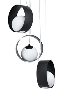 Eglo Pendelleuchte "CAMARGO", schwarz (schwarz, wei&szlig;), 3, &Oslash; 35cm H: 150cm, 1 Stk., Leuchten, H&auml;ngeleuchte, H&auml;ngelampe, dimmbar, Pendelleuchte