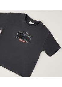 T-Shirt IDO "BABY BOY SUMMER T-SHIRT", Jungen, Gr. 128, schwarz (grau), 100% Baumwolle, Shirts T-Shirt