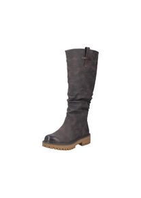 Winterstiefel Rieker, Damen, Gr. 42, Warmfutter, Normalschaft, dunkelbraun, Lederimitat, unifarben, Basic, Schuhe Winterstiefel, Langschaftstiefel mit slouchy Schaft und Warmfutter