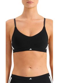 Bralette adidas Sportswear "Sport Active Essentials Cotton 3 Stripes", Damen, Gr. XL, N-Gr, schwarz-wei&szlig; (000, schwarz), Single Jersey, Obermaterial: 95% Baumwolle, 5% Elasthan, BHs Bralette, gepolsterte Cups, Cotton-Mix