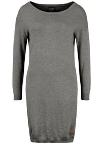 Strickkleid oxmo "Strickkleid OXElla", Damen, Gr. M, N-Gr, grau (grau mel), Obermaterial: 70% Viskose CV. 30% Nylon NY., Kleider Strickkleid