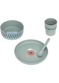 L&auml;ssig Kindergeschirr-Set L&Auml;SSIG "Tiny Team Dog, PP/Zellulose", Kinder, Gr. 4 tlg., multi, colourot, Polypropylen, Zellulose, Geschirr-Sets Kindergeschirr-Set