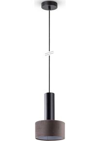 Paco Home Pendelleuchte "VELUTA", schwarz (anthrazit), &Oslash; 15cm H: 177cm, Leuchten, Wohnzimmer H&auml;ngeleuchte Stoffschirm Esszimmer Modern GU10, Pendelleuchte