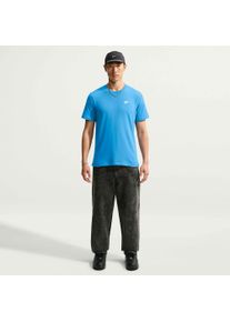 T-Shirt Nike Sportswear "M NSW CLUB TEE", Herren, Gr. L, aurora blau, flt silber, Jersey, Obermaterial: 100% Baumwolle, regular fit normal, Rundhals, Shirts T-Shirt, Regular Fit, Kurzarm, sportlich, mit Logostickerei auf der Brust