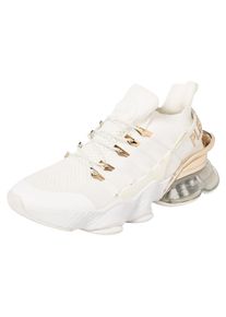 Sneaker Plein Sport "Tiger Attack//Gen.X.04", Damen, Gr. 43, Polyester, wei&szlig;, gold, Polyester, Polyurethane, Schuhe Sneaker