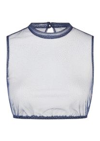 Spieth & Wensky Dirndlbluse SPIETH & WENSKY "Spieth & Wensky Dirndlbluse Klar", Damen, Gr. 38, blau (dunkelblau), festlich, regular fit, Rundhals, Blusen Dirndlbluse, transparenter Stoff