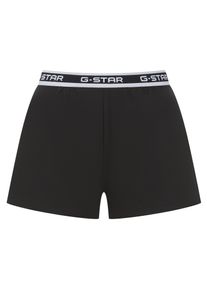 G-Star Raw Pyjama G-STAR "SUNSTONE, RELAXED TEE & SLEEP SHORTS SET", Damen, Gr. S, schwarz-wei&szlig; (hellwei&szlig;, schwarz), Jersey, Obermaterial: 95% Baumwolle, 5% Elasthan, unifarben, kurz, Rundhals, abgesteppte Kante, Homewear-Sets Pyjama, mit Markendetails, Baumwollmix