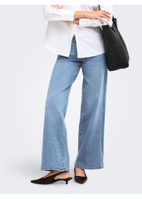 Weite Jeans Only "ONLLILO REG WIDE DNM PIM BF", Damen, Gr. L (40), L&auml;nge 32, blau (light blau denim), Denim/Jeans, Obermaterial: 83% Baumwolle, 15% Polyester, 2% Elasthan, unifarben, straight fit lang, Jeans Weite Jeans, Baumwollmischung, wide fit