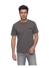T-Shirt Guess, Herren, Gr. M, ash coal multi, Single Jersey, Obermaterial: 100% Baumwolle, unifarben, regular fit normal, Rundhals, abgesteppte Kante, Shirts T-Shirt, reine Baumwolle, Used-Look, Regular Fit