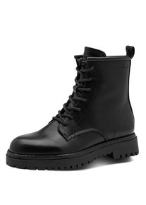 Schn&uuml;rstiefelette Tamaris, Damen, Gr. 42, Synthetik Textil, schwarz, Lederimitat, unifarben, Basic, Schuhe Schn&uuml;rstiefelette, Schn&uuml;rboots mit zus&auml;tzlichem Innenrei&szlig;verschluss