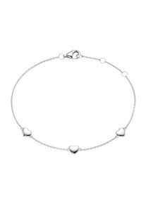 Armband Firetti "Schmuck Geschenk Silber 925 Armschmuck Armkette Zwischenteil Herzen", silberfarben, Armb&auml;nder, Damen, 19cm, Silber 925 (Sterlingsilber), Armband, mit Kristallstein - mit Kunststoffperle