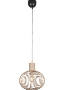 Trio LEUCHTEN Pendelleuchte "GILA, 1-flammige H&auml;ngelampe, Gitter Optik Metall exkl 1x E27 max 10W", sand, 1, &Oslash; 33cm H: 150cm, 1 Stk., Leuchten, H&ouml;he bis 150cm einstellbar, H&auml;ngeleuchte K&uuml;che Wohnzimmer, Pendelleuchte