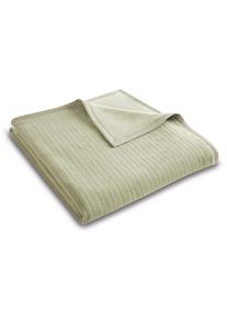 Wohndecke Biederlack "Feel Cord", gr&uuml;n (feel salvia), B:150cm L:200cm, Baumwolle, Polyacryl, Polyester, Wohndecken, Wohndecke, mit sch&ouml;ner Hoch-Tief-Struktur