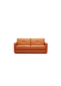 Schlafsofa Egoitaliano "DUCK, Made in Italy-Designsofa mit Dauerschlaffunktion, Breite 206 cm", orange, B:206cm H:85cm T:96cm, Sofas, Schlafsofa, Schlafcouch aus Echtleder Bull mit komfortabler Matraze. 160x190 cm