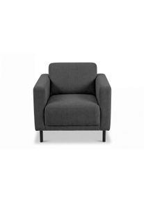 Sessel OTTO HOME "Sveeva, Breite 78 cm, schwarze Metallf&uuml;&szlig;e", grau (anthrazit), B:78cm H:78cm T:85cm, 100% PES, Sessel, Sessel, langlebiger Strukturstoff, viele Farben zur Auswahl
