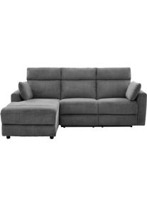 Ecksofa OTTO HOME "JENNA, L-Form, 236cm, manuelle u. elektrische Funktion, mit USB A/C", anthrazit, B:236,5cm H:102cm T:162,5cm, 100% POLYESTER, Sofas, Ecksofa, Liegefunktion 105-150, Federkern, in Struktur fein oder Cord-Bezug