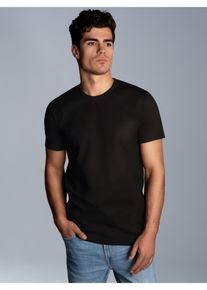 T-Shirt TRIGEMA "TRIGEMA Slim Fit T-Shirt aus DELUXE Baumwolle", Herren, Gr. XL, schwarz, Single Jersey, 100% Baumwolle, Basic, normal, Rundhals, Shirts T-Shirt