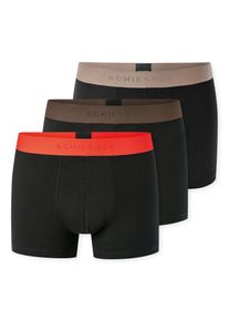 Boxershorts Schiesser "95/5 Multipacks", Herren, Gr. 7, Single Jersey, schwarz (929, sonstige), Single Jersey, Obermaterial: 95% Baumwolle, 5% Elasthan, figurbetont, Unterhosen Boxershorts, mit farblich abgesetztem, sportlichem Logo-Webgummibund