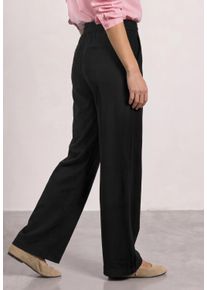 Stoffhose Street One "Style Amalie", Damen, Gr. 44, L&auml;nge 32, schwarz, Web, Obermaterial: 61% Viskose, 32% Polyamid, 7% Elasthan. Futter: 100% Polyester, unifarben, straight fit lang, Hosen Stoffhose, mit Gummizug und Schnalle / Stretch