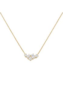 Kette mit Anh&auml;nger Firetti "Schmuck Geschenk Silber 925 Halsschmuck Ankerkette Mittelteil Cluster", gold (gelbgoldfarben, kristallwei&szlig;), Halsketten, Damen, Silber 925 (Sterlingsilber), L: 45 B: 1mm, Kette mit Anh&auml;nger, mit Zirkonia (synth.), B:1mm