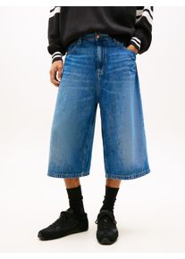 Shorts Tommy Jeans "THEO", Herren, Gr. 38, N-Gr, blau (denim schwarz), Denim/Jeans, Obermaterial: 100% Baumwolle, unifarben, relaxed fit kniebedeckend, Hosen Shorts, Relaxed fit mit Taschen