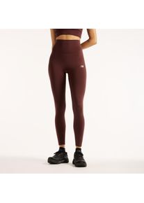 Trainingstights New Balance "NB ESSENTIAL HIGH RISE LEGGING 25&rdquo;", Damen, Gr. L, N-Gr, braun (cherry leather (ylr)), Obermaterial: 77% Polyester, 23% Elasthan, Hosen Trainingstights, aus Polyester und Elasthan, bequeme Passform, hoher Bund