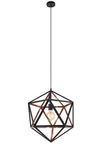 Eglo H&auml;ngeleuchte "EMBLETON", schwarz (schwarz, holzfarben), 1, &Oslash; 46cm H: 150cm, 1 Stk., Leuchten, H&auml;ngelampe, H&auml;ngeleuchte aus Stahl in Schwarz, E27 Fassung, &Oslash; 46 cm, H&auml;ngeleuchte