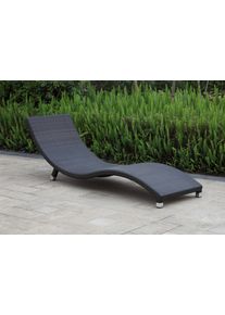 Gartenliege Garden Pleasure "CARACAS", schwarz (hellgrau), Obermaterial: 100% Polyester, Gartenliegen, Gartenliege