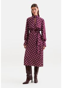 Blusenkleid Seidensticker, Damen, Gr. XXL (44), Normalgr&ouml;&szlig;en, Langarm, lila (bordeaux), 100% Viskose, bedruckt, regular fit, Kleider Blusenkleid, 1/1 Binderkragen Druck