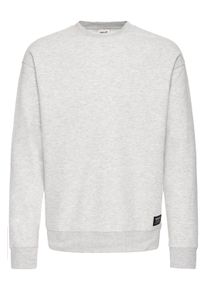!Solid Longpullover SOLID "Sweater SDDixon", Herren, Gr. M, grau (light grau melange), Obermaterial: 65% Polyester PES. 35% Baumwolle CO., Pullover Longpullover
