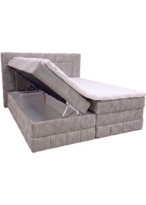 Boxbett OTTO HOME "PHILIPPA, Polsterbett mit Bettkasten, mit Taschenfederkernmatratze H3", grau, B:155cm L:210cm, Holz teilmassiv, Holzwerkstoff, Spanplatte, Komplettbetten, Boxbett, inkl. Kaltschaum-Topper, in verschiedenen Farben erh&auml;ltlich