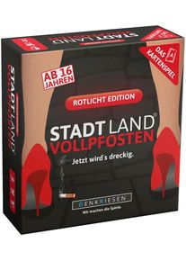 Spiel DENKRIESEN "Stadt Land Vollpfosten, Rotlicht Edition", bunt, Spiele, Kinder, Spiel, Made in Germany