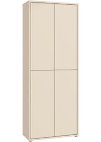 Schuhschrank FORTE "Alice Springs, Schuhschrank, H&ouml;he 191,9 cm, 4 T&uuml;ren, viel Platz", beige (kaschmir beige), B:74,5cm H:191,9cm T:34,9cm, Holzwerkstoff, Schr&auml;nke, Schuhschrank, Stauraumschrank, Mehrzweckschrank, Breite 74,5 cm, mit 8 B&ouml;den