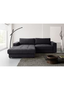Ecksofa WERK2 "Indiana inkl. Bettfunktion & Bettkasten, Luxus-Mircofaser, bequem", schwarz (grau), B:270cm H:76cm T:182cm, 92% Polyester, 8% Nylon, Sofas, Ecksofa, Luxus-Microfaser weich ENJOY NEW, L-Form, XXL, Schlaffunktion