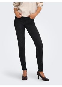 Skinny-fit-Jeans Only "ONLBLUSH MID WAIST SKINNY DNM BOX", Damen, Gr. S (36), L&auml;nge 30, washed schwarz, Denim/Jeans, Obermaterial: 92% Baumwolle, 6% Elastomultiester, 2% Elasthan, unifarben, skinny fit lang, Jeans Skinny-fit-Jeans, Baumwollmischung, skinny fit